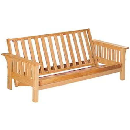 Casual Futon Frame with Slat Side Detail